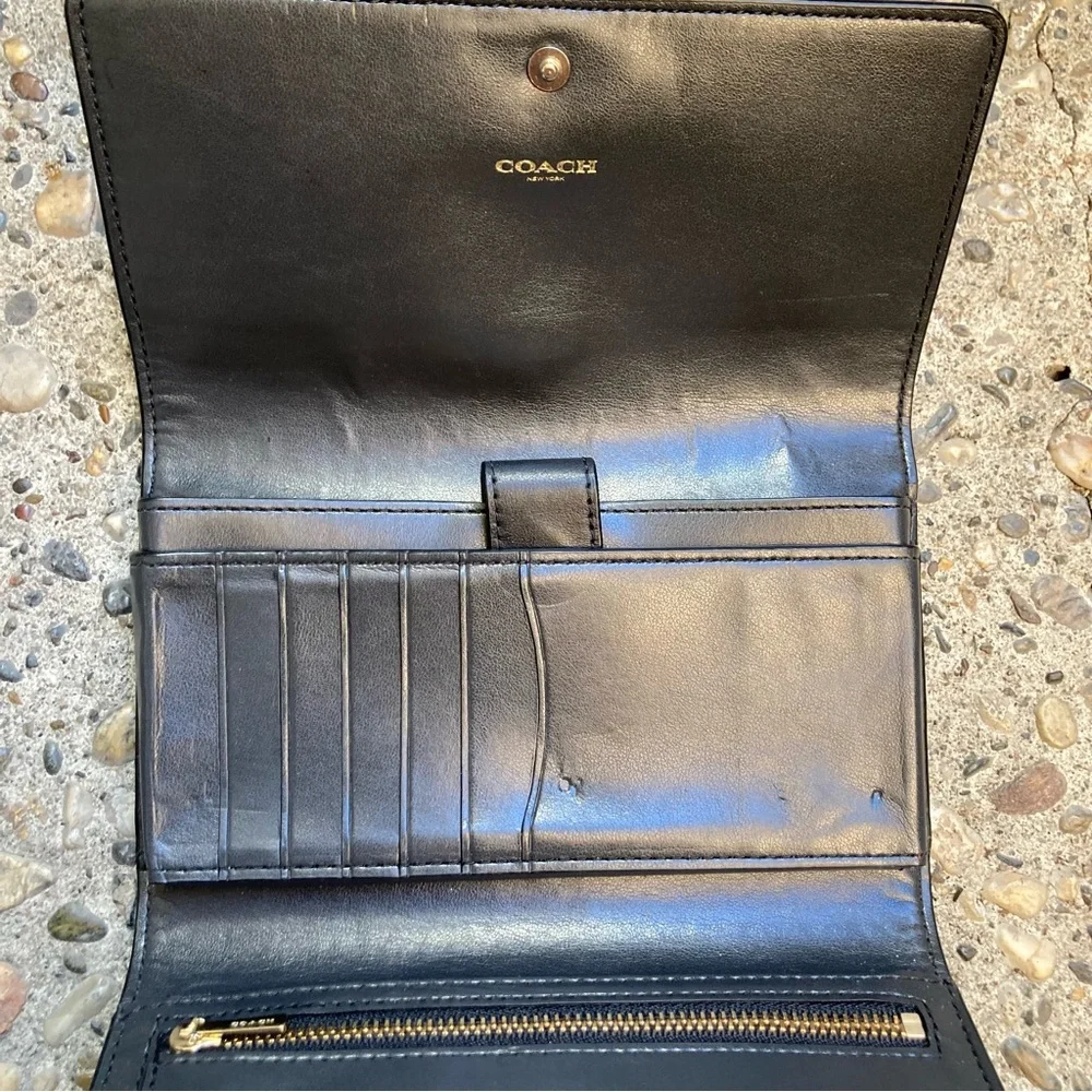 Coach Black Leather Clutch
